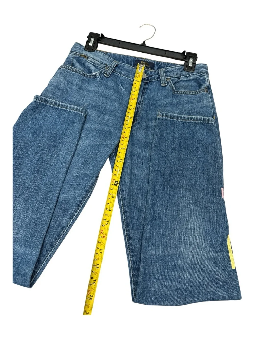 Polo Ralph Lauren Jeans Girl's 16 Astor Slim Boyfriend Blue Denim Pants Logo